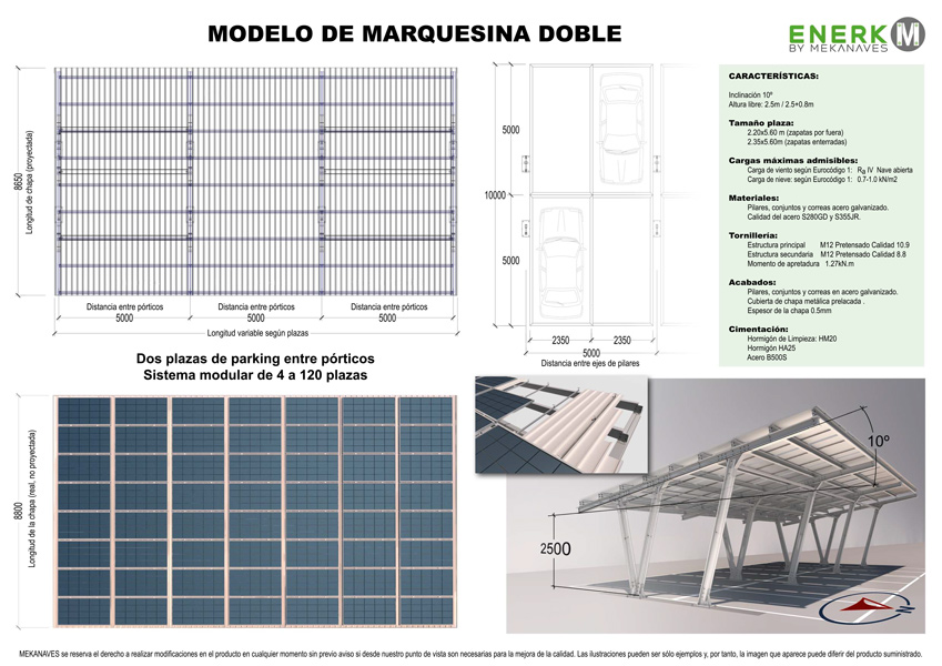 Modelo Marquesina Solar Doble